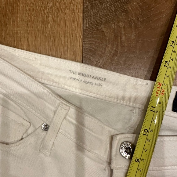AG Adriano Goldschmied The Middi Ankle Raw Hem Ripped White Jeans - Size 28R - Picture 8 of 10
